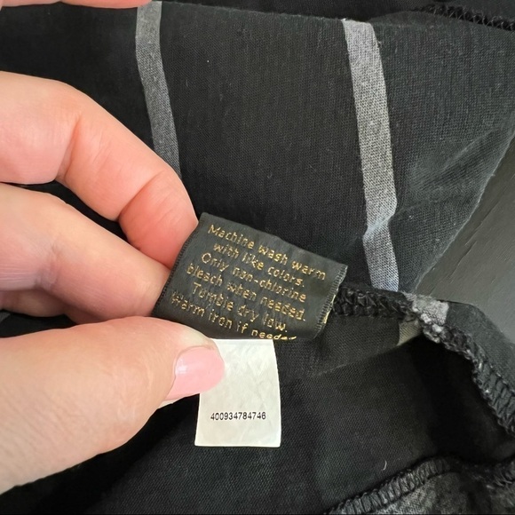 Helix single stitch Striped grey tshirt,short slv, released hem,button detail - Picture 8 of 10